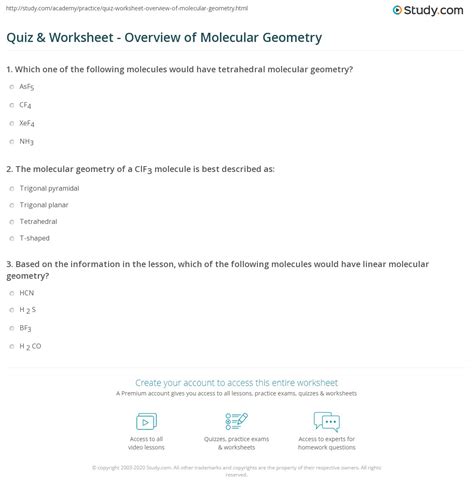 molecular geometry practice quiz.